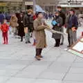 Wielding oversized scissors, Uni: A Van Gogh Grant Cuts Protest, Plymouth, Devon - 1st March 1986