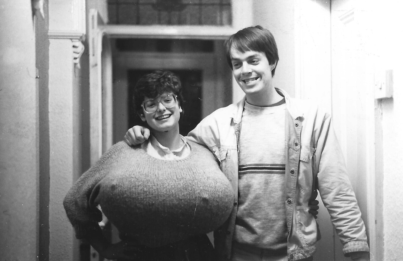 Barbara's got massive balloon breasts from Uni: The First Year in Black and White, Plymouth Polytechnic, Devon - 8th April 1986