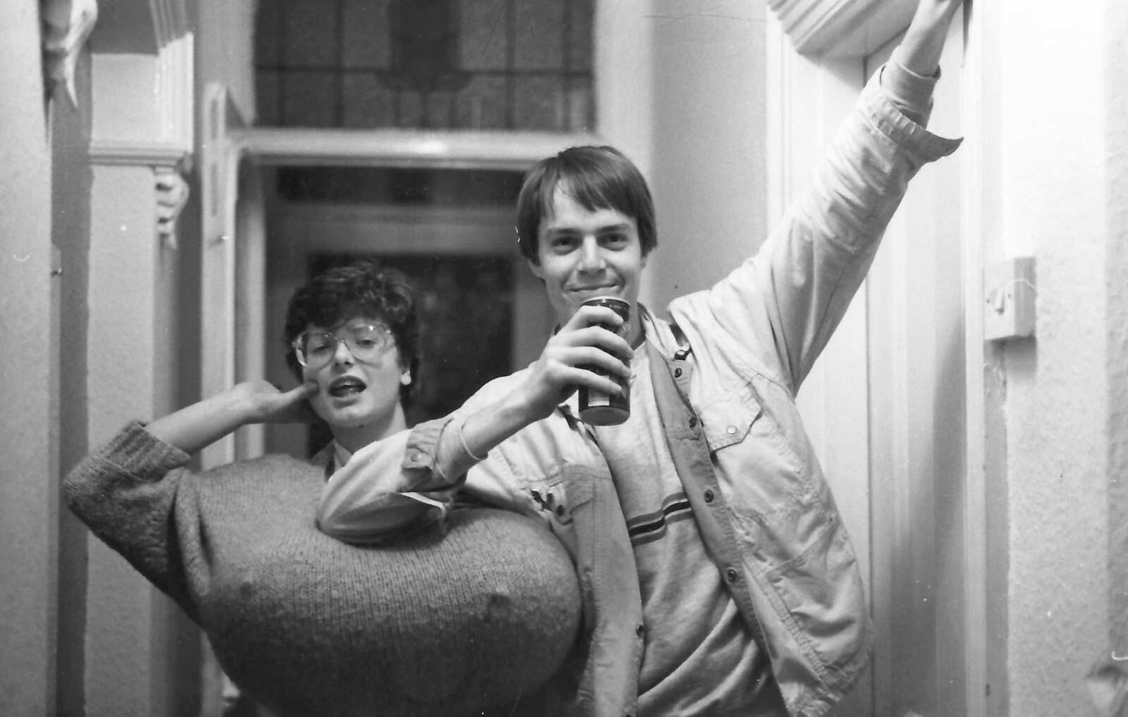 Bee and Malcolm from Uni: The First Year in Black and White, Plymouth Polytechnic, Devon - 8th April 1986