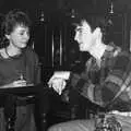 John Stuart chats to someone in Snobs, Uni: The First Year in Black and White, Plymouth Polytechnic, Devon - 8th April 1986