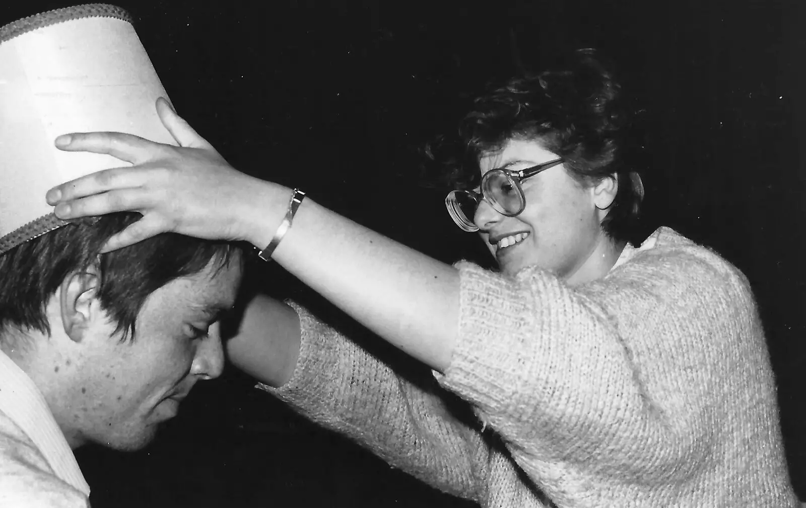 Malcolm Roweth is crowned, from Uni: The First Year in Black and White, Plymouth Polytechnic, Devon - 8th April 1986