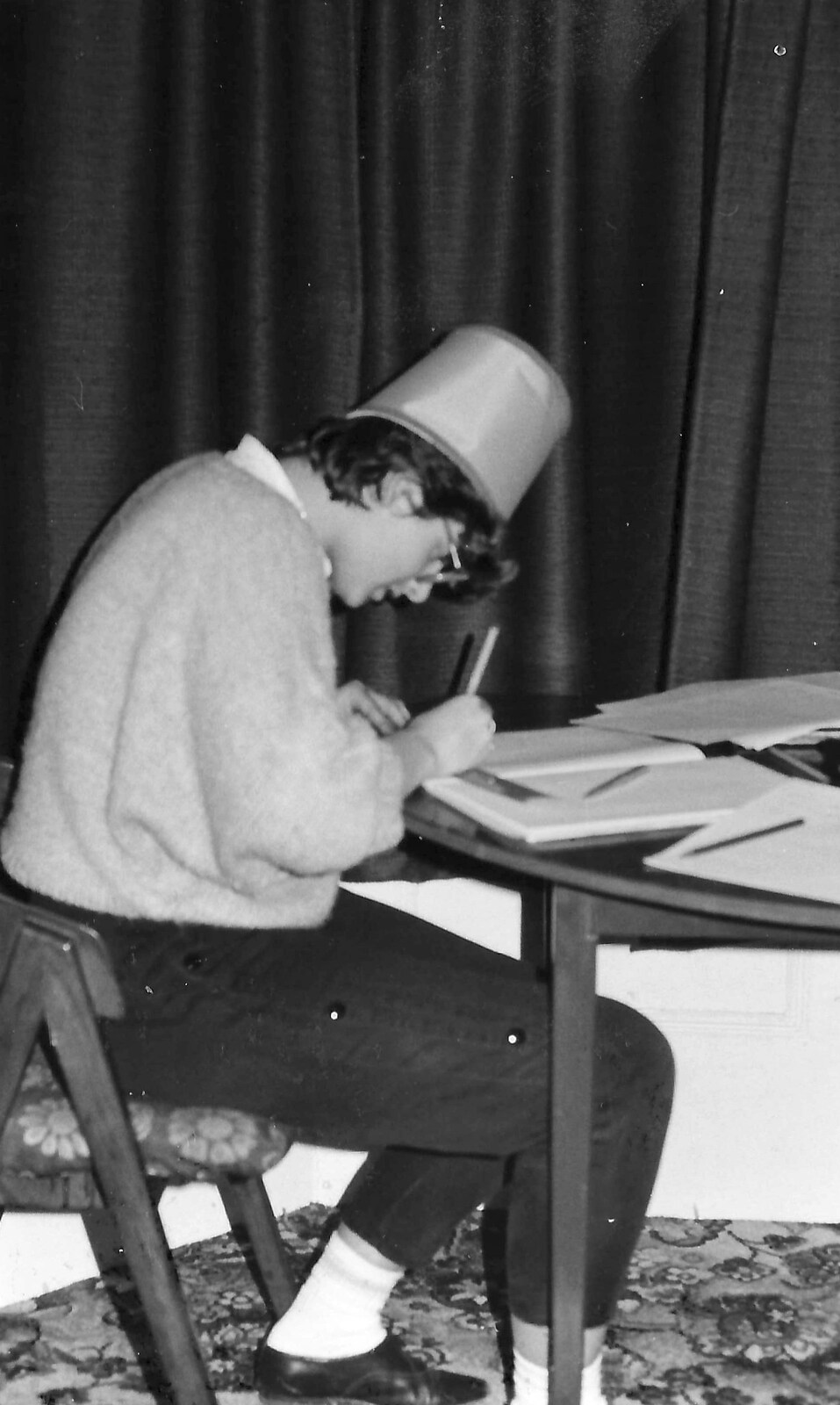 Barbara does some actual course work from Uni: The First Year in Black and White, Plymouth Polytechnic, Devon - 8th April 1986