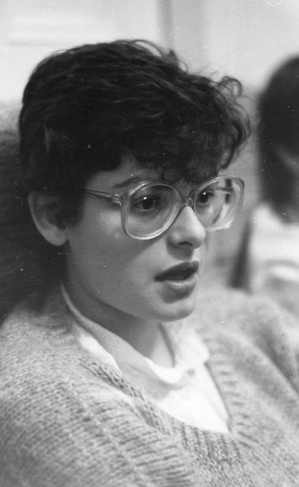 Barbara looks surprised from Uni: The First Year in Black and White, Plymouth Polytechnic, Devon - 8th April 1986