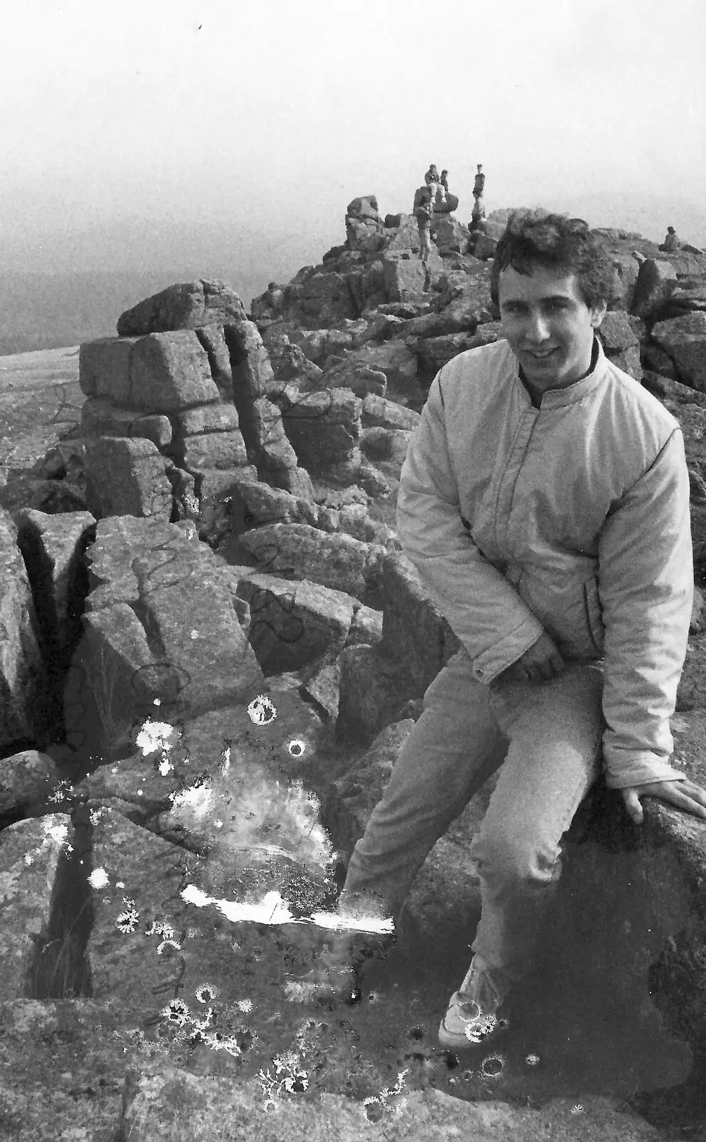 Riki on a tor, from Uni: The First Year in Black and White, Plymouth Polytechnic, Devon - 8th April 1986