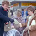 Leaflets are handed out, Uni: A Van Gogh Grant Cuts Protest, Plymouth, Devon - 8th March 1986
