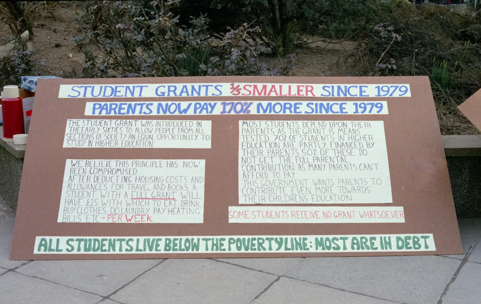 Nosher's signwriting effort, from Uni: A Van Gogh Grant Cuts Protest, Plymouth, Devon - 8th March 1986