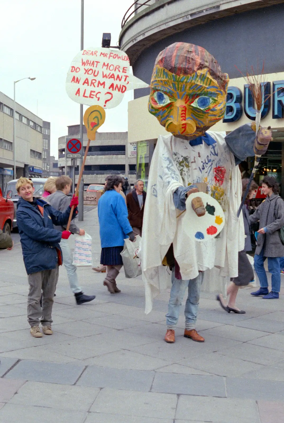 Vincent potters around with his palette, from Uni: A Van Gogh Grant Cuts Protest, Plymouth, Devon - 8th March 1986