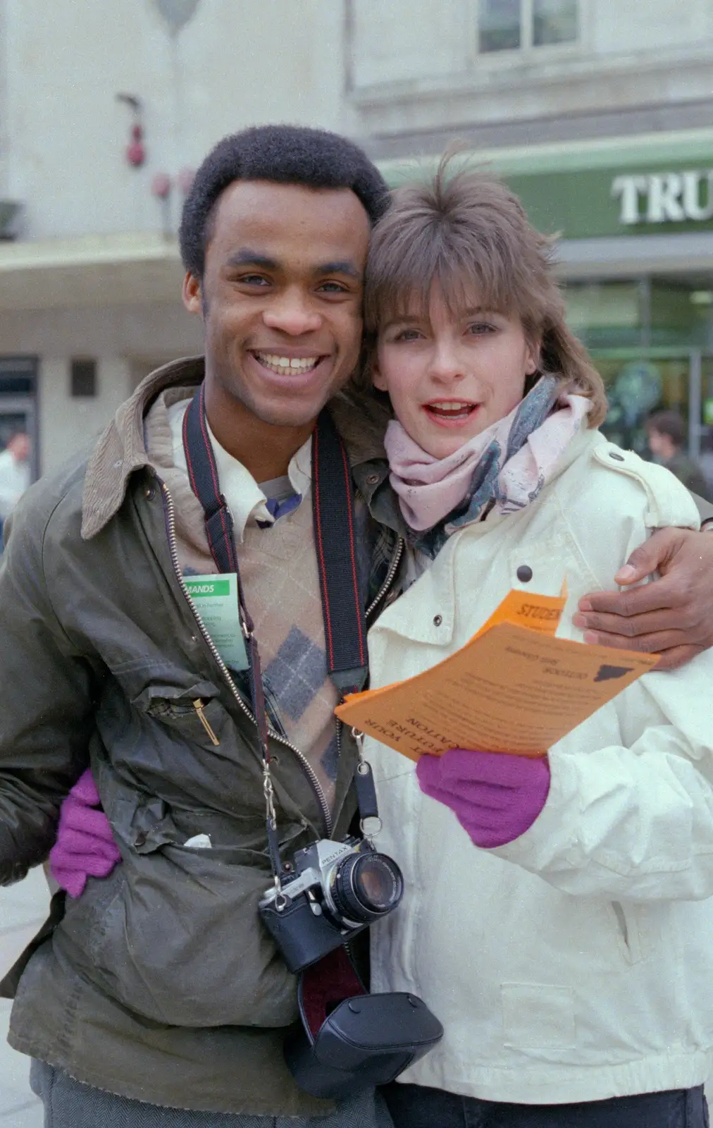 Simon Bento and Karen Wilkins, from Uni: A Van Gogh Grant Cuts Protest, Plymouth, Devon - 8th March 1986