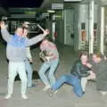 Rik, Dave, John, Dave and Feature in Drake Circus, Uni: A Night In The Bank and Fly Magazine, Plymouth Polytechnic, Devon - March 10th 1986