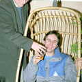 Andy tries to pinch Rik's pint of cider, Uni: A Night In The Bank and Fly Magazine, Plymouth Polytechnic, Devon - March 10th 1986