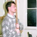 Mark Wilkins really likes his pole, Uni: A Night In The Bank and Fly Magazine, Plymouth Polytechnic, Devon - March 10th 1986