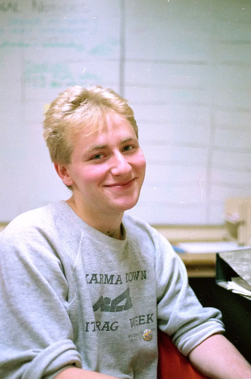 Nick Aarons, VP Finance, from Uni: PPSU Office Staff and a Night in the Students' Union Bar, Plymouth - 15th March 1986