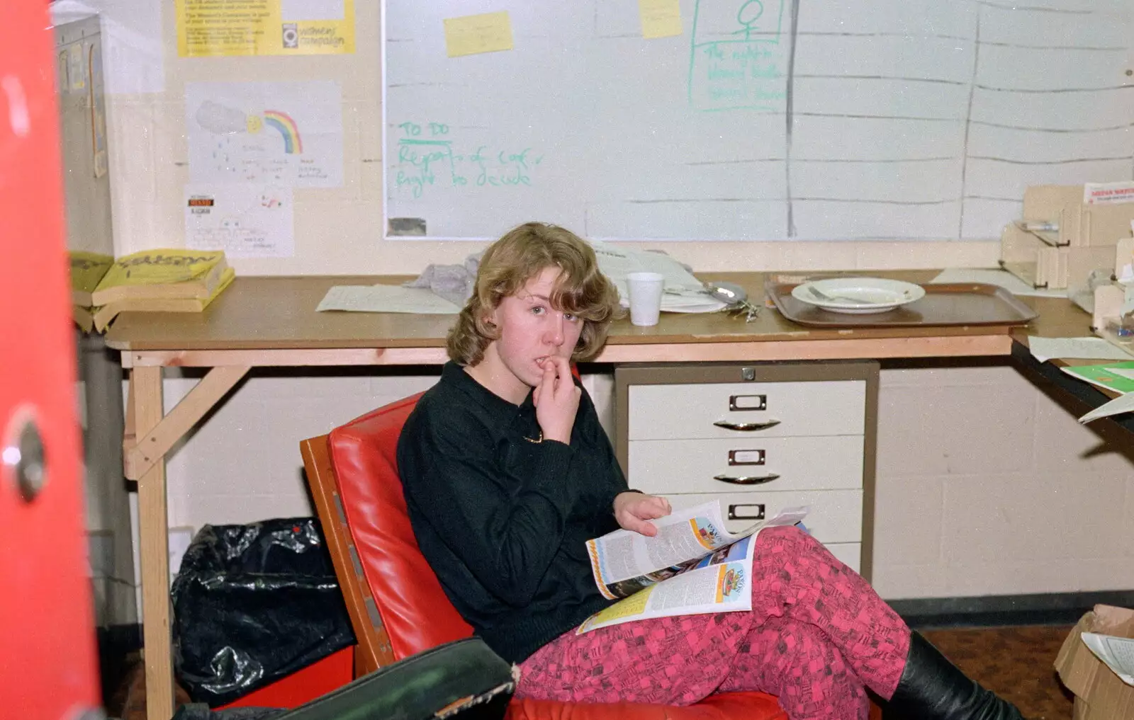 In the back office, from Uni: PPSU Office Staff and a Night in the Students' Union Bar, Plymouth - 15th March 1986