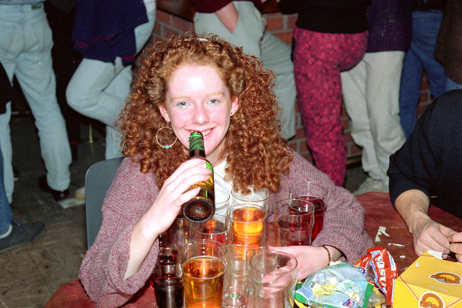 Dave's Irish mate, and a few pints of cider from Uni: PPSU Office Staff and a Night in the Students' Union Bar, Plymouth - 15th March 1986