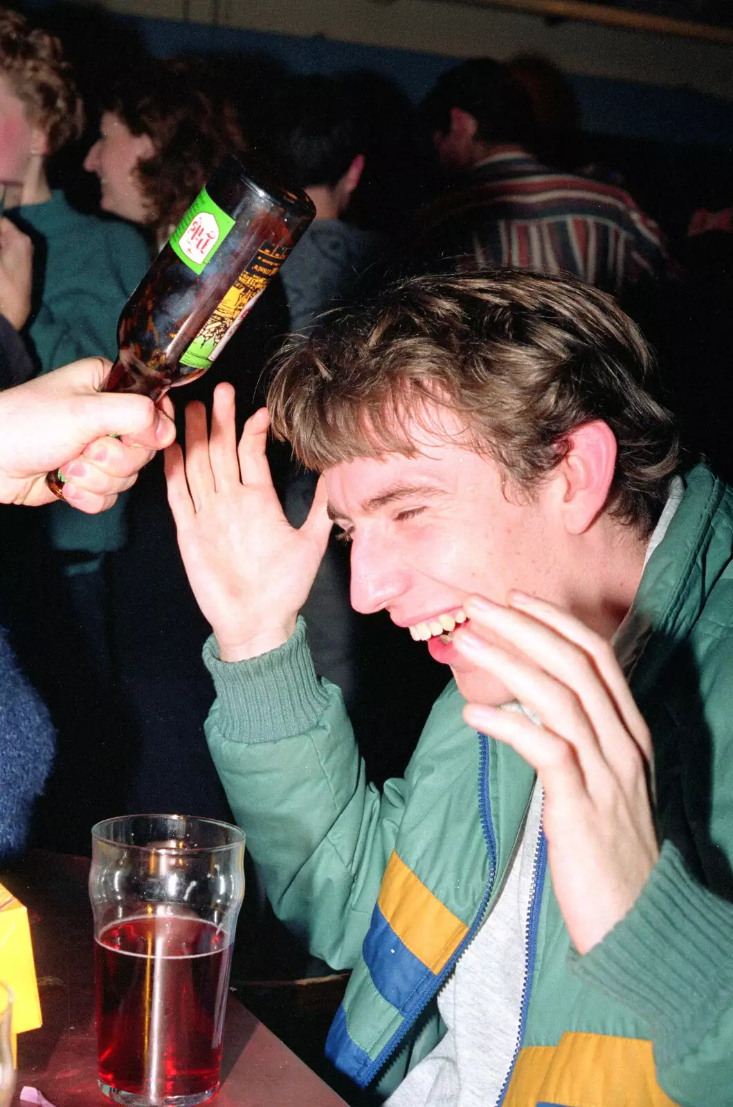 Dave gets his head clobbered with a bottle, from Uni: PPSU Office Staff and a Night in the Students' Union Bar, Plymouth - 15th March 1986