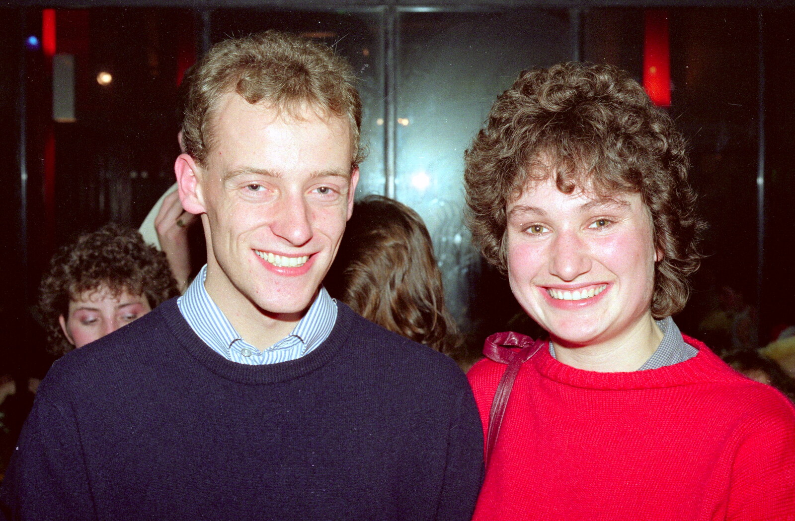 Angela and her boyfriend from Uni: PPSU Office Staff and a Night in the Students' Union Bar, Plymouth - 15th March 1986