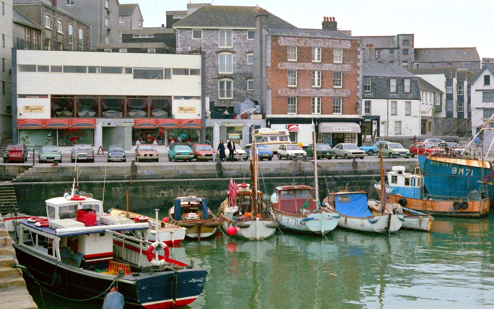 A view of the Barbican and Miguel's Restaurant, from Uni: The End of Term and Whitsand Bay, Plymouth and New Milton - 21st March 1986