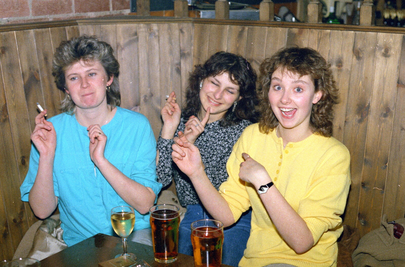 Ally Fleming and chums in the James Street Vaults from Uni: The End of Term and Whitsand Bay, Plymouth and New Milton - 21st March 1986
