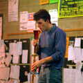 Grant readies the yard of ale, Uni: The End of Term and Whitsand Bay, Plymouth and New Milton - 21st March 1986