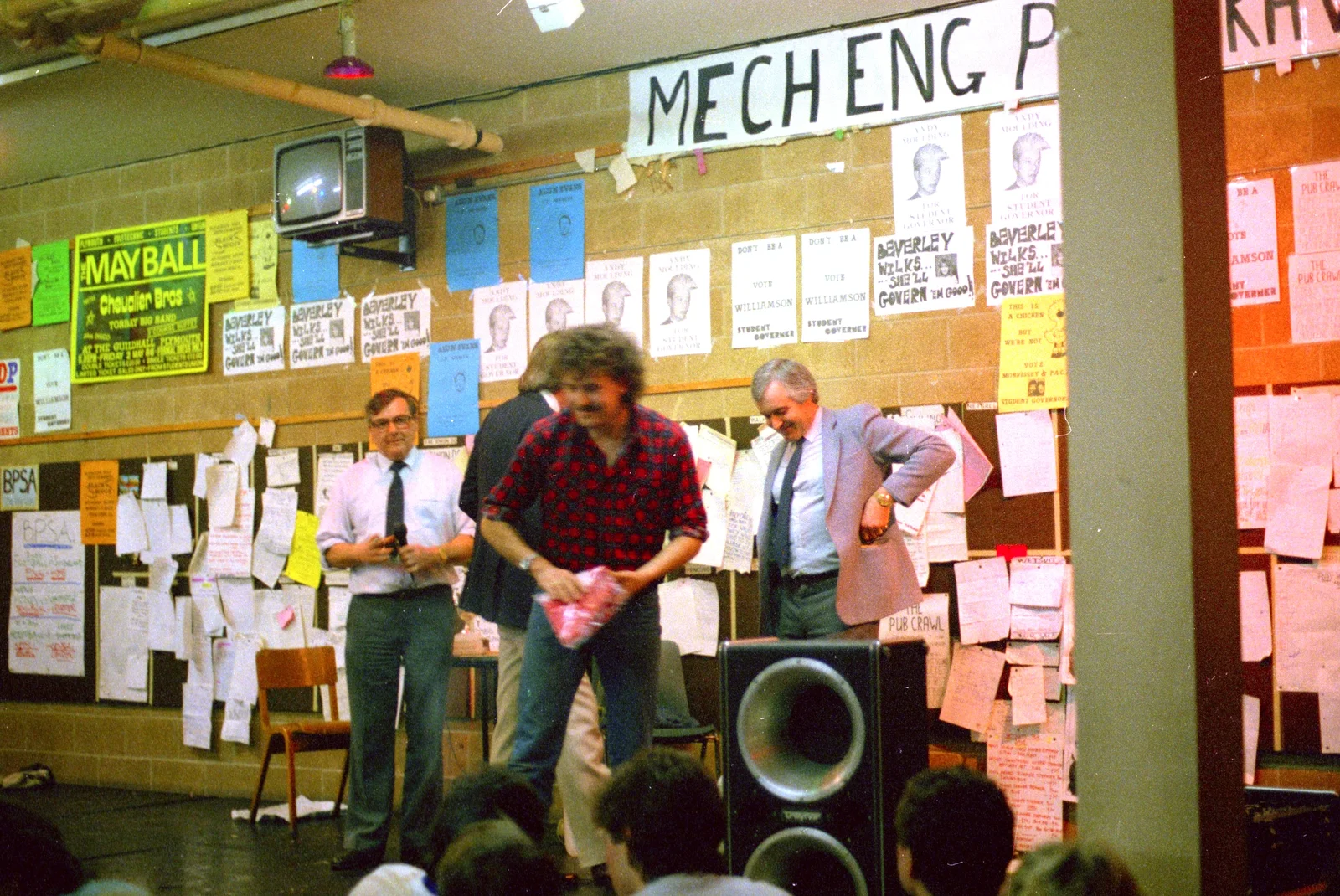 Sam wins a teeshirt, from Uni: The End of Term and Whitsand Bay, Plymouth and New Milton - 21st March 1986