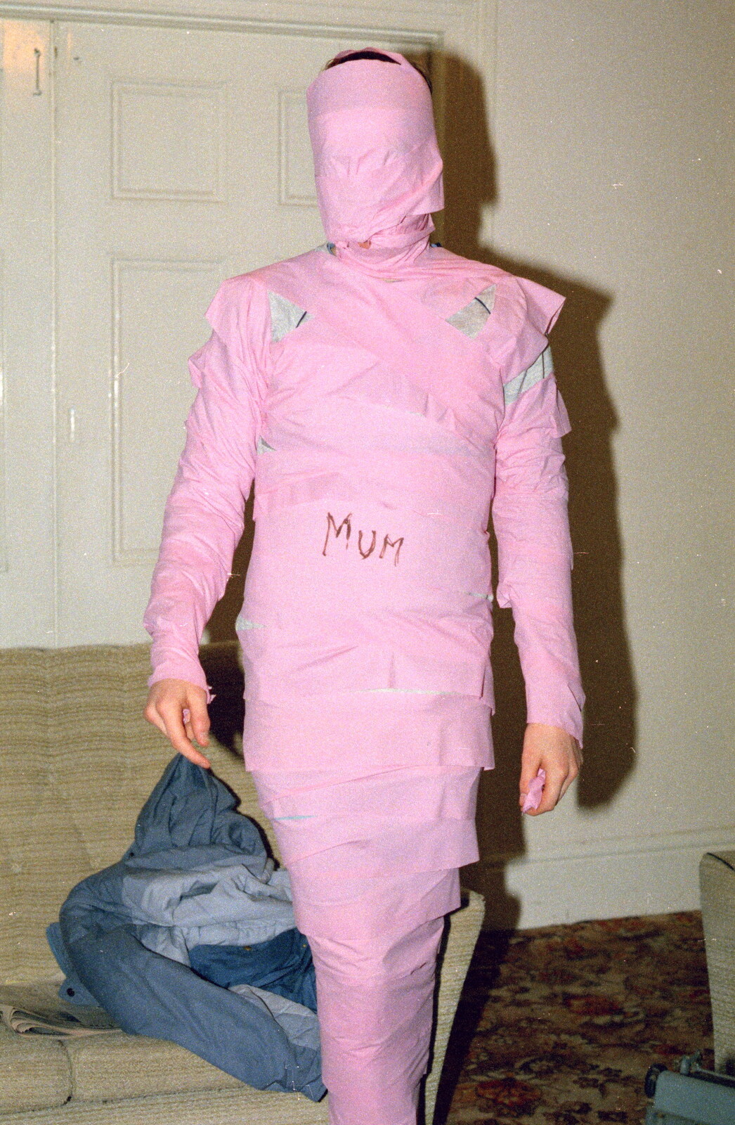Malcolm the toilet-roll mummy from Uni: The End of Term and Whitsand Bay, Plymouth and New Milton - 21st March 1986