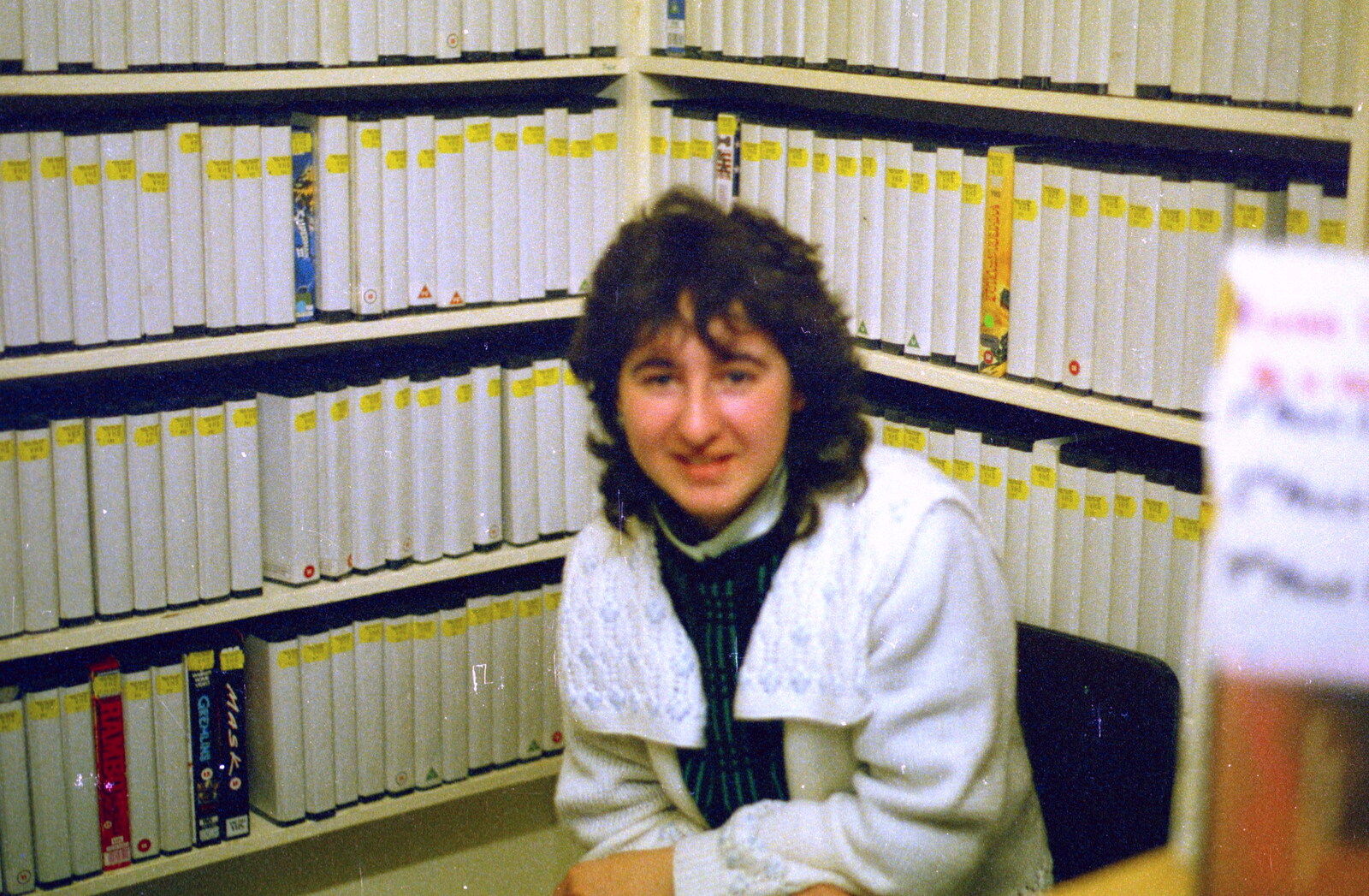 An old school friend in a New Milton video shop from Uni: The End of Term and Whitsand Bay, Plymouth and New Milton - 21st March 1986