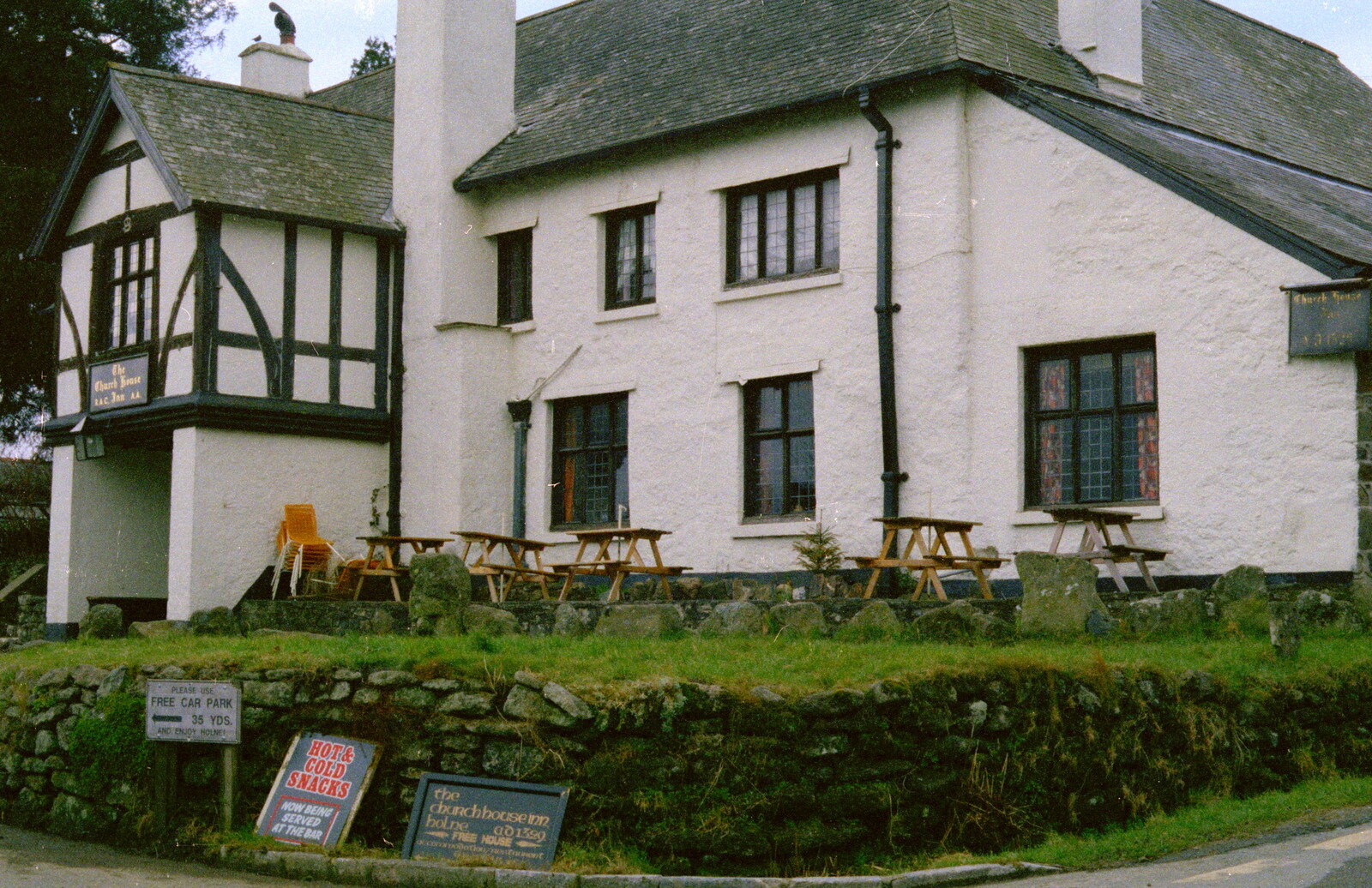 The Church House Inn, in Holne, Dartmoor from Uni: The End of Term and Whitsand Bay, Plymouth and New Milton - 21st March 1986