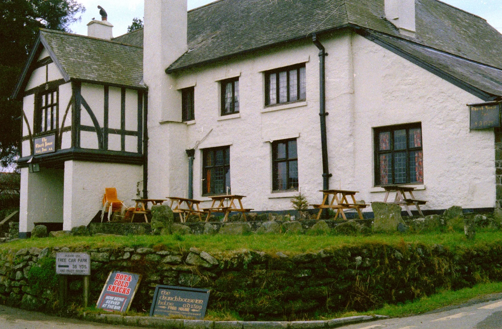 The Church House Inn, in Holne on Dartmoor, from Uni: The End of Term and Whitsand Bay, Plymouth and New Milton - 21st March 1986