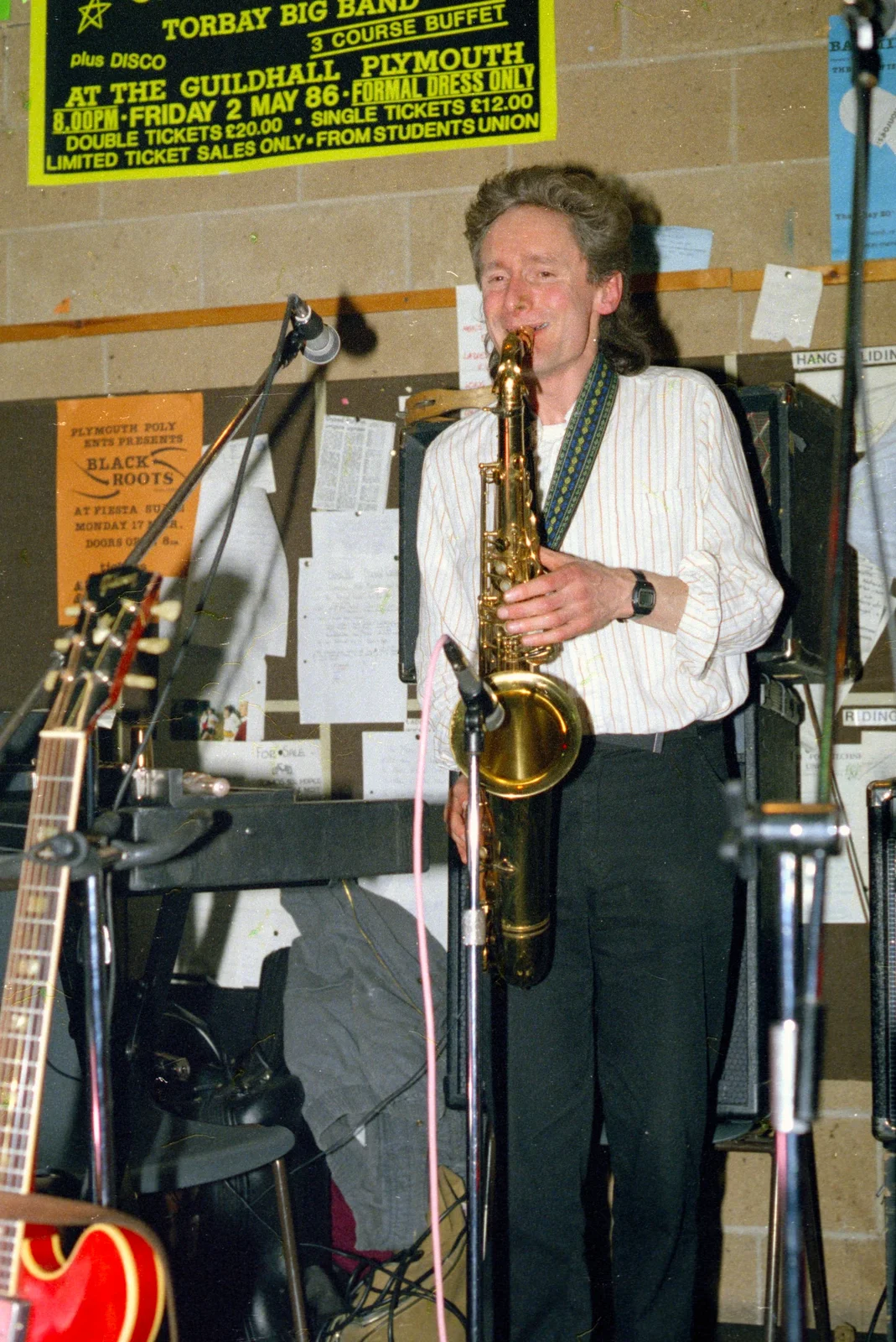 A saxophone moment, from Uni: The End of Term and Whitsand Bay, Plymouth and New Milton - 21st March 1986