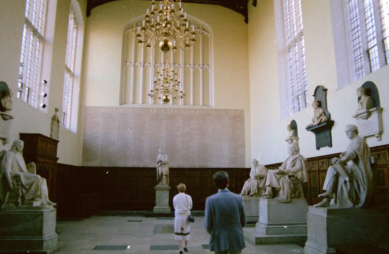 Anna and Phil roam around in Trinity Chapel, from A Trip to Trinity College, Cambridge - 23rd March 1986