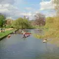 Punting on the Backs, near St. John's , A Trip to Trinity College, Cambridge - 23rd March 1986