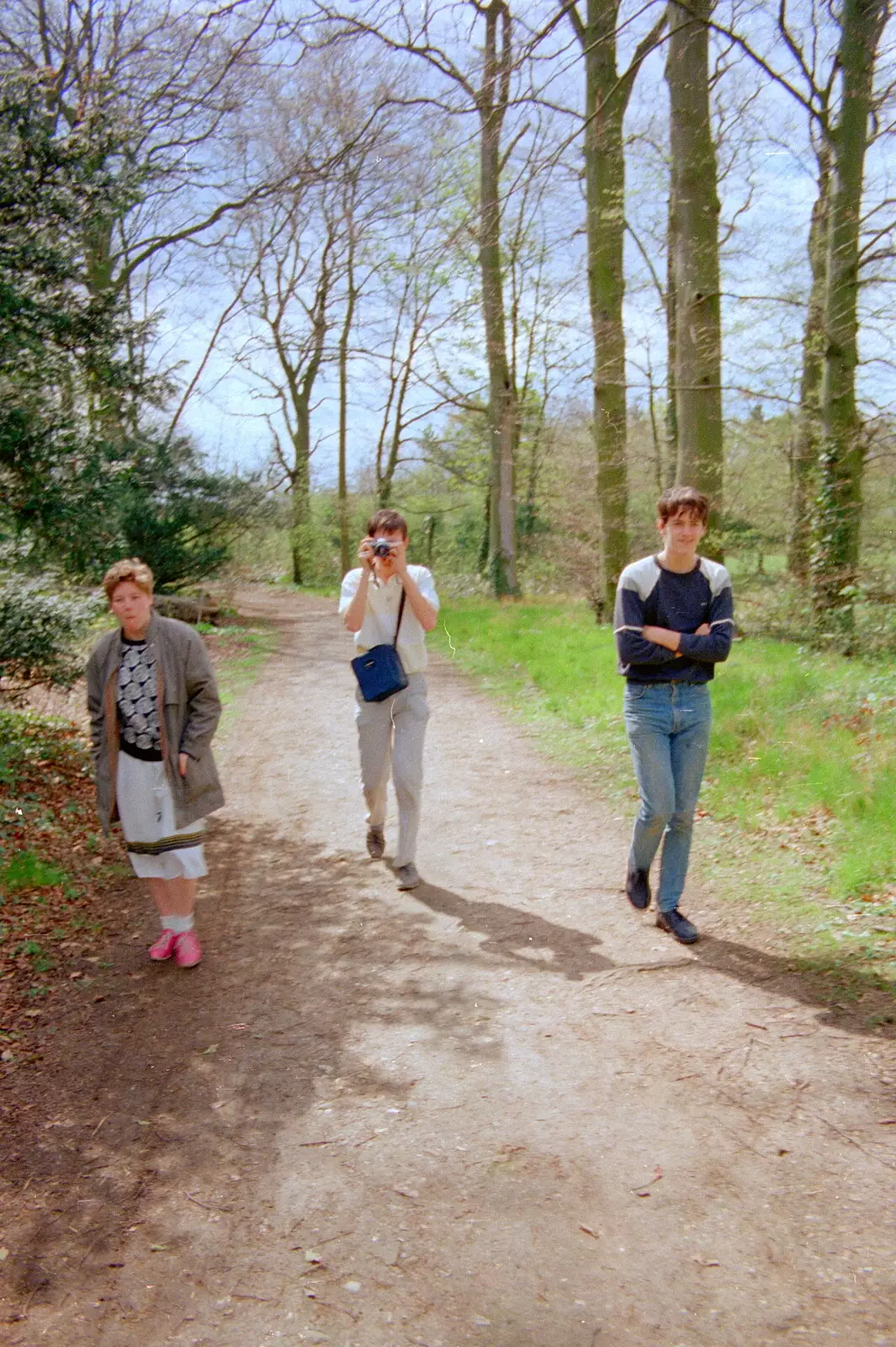 Anna and Phil at Wendlebury in the Magog Hills, from A Trip to Trinity College, Cambridge - 23rd March 1986