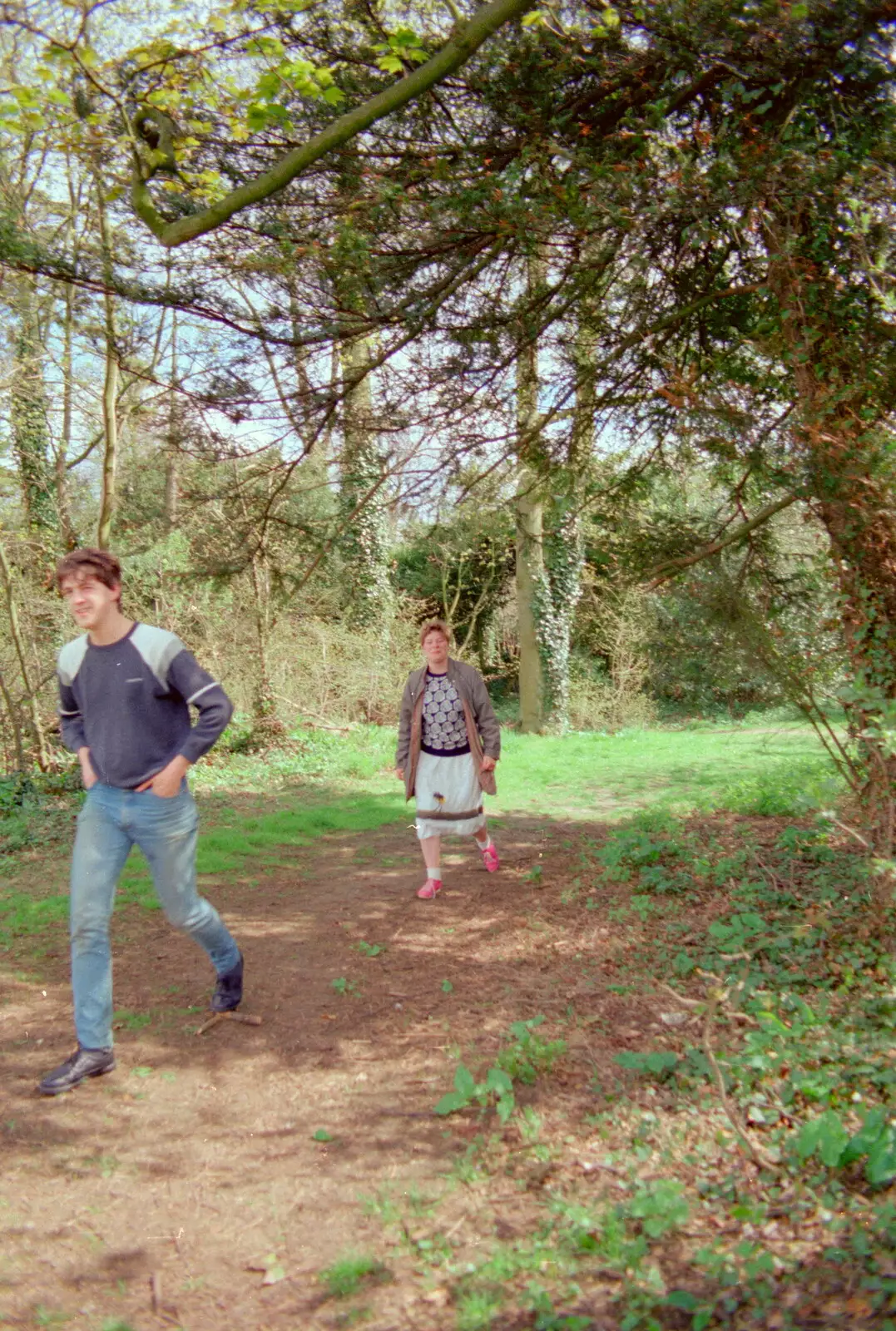 Striding around at Wendlebury, from A Trip to Trinity College, Cambridge - 23rd March 1986