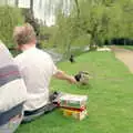 Anna feeds the ducks, A Trip to Trinity College, Cambridge - 23rd March 1986