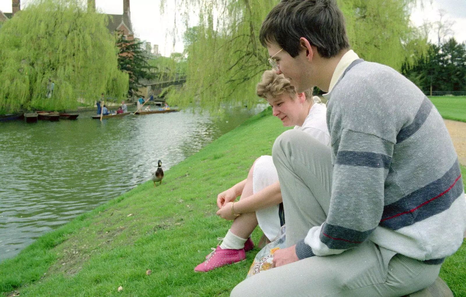 On the banks of the Cam, from A Trip to Trinity College, Cambridge - 23rd March 1986