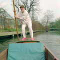 Anna has a go at punting, A Trip to Trinity College, Cambridge - 23rd March 1986