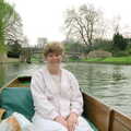 Anna in the back of the punt, A Trip to Trinity College, Cambridge - 23rd March 1986
