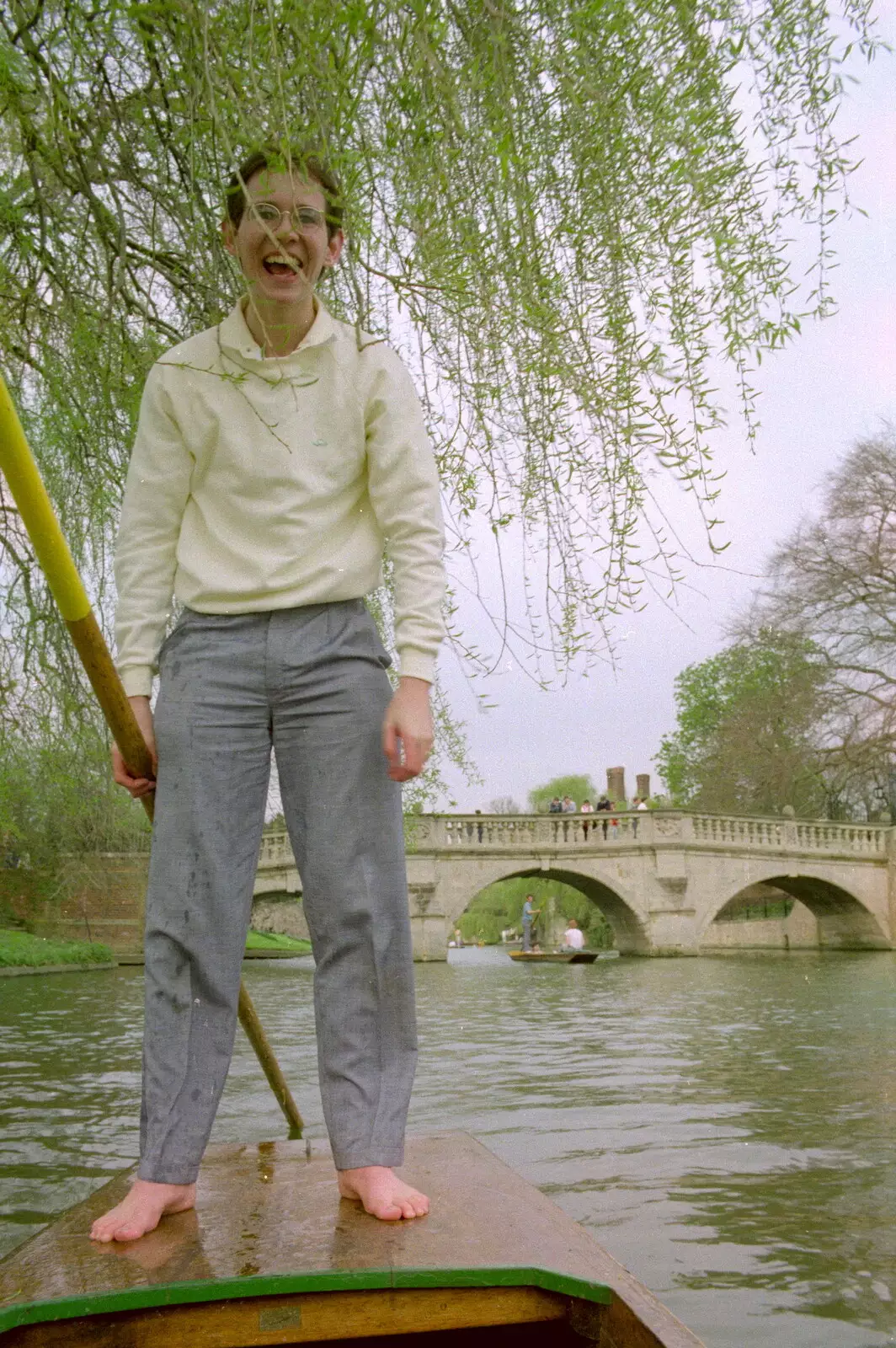 Phil gets stuck in a tree, from A Trip to Trinity College, Cambridge - 23rd March 1986