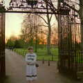 Anna stands by the back gate, A Trip to Trinity College, Cambridge - 23rd March 1986