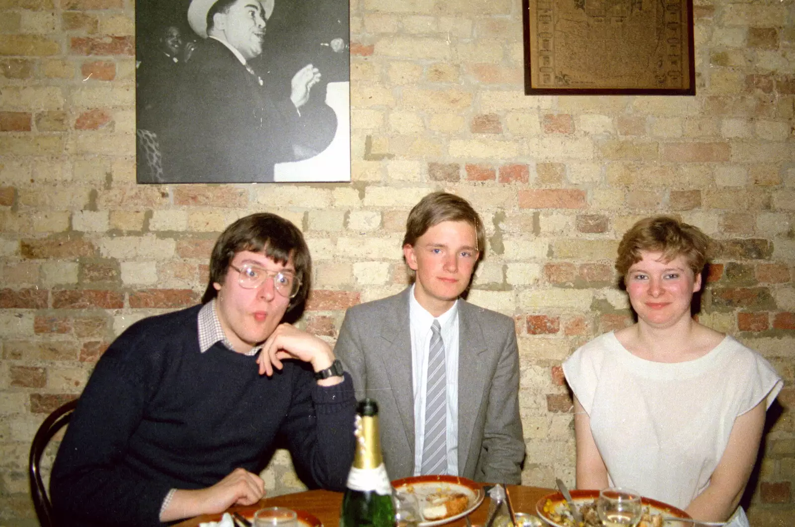 Duncan, Nosher and Anna, from A Trip to Trinity College, Cambridge - 23rd March 1986