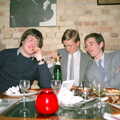 Duncan, Nosher, Phil and a bottle of fizz, A Trip to Trinity College, Cambridge - 23rd March 1986