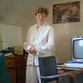 Anna in her pyjamas, and an actual VIC 20!, A Trip to Trinity College, Cambridge - 23rd March 1986