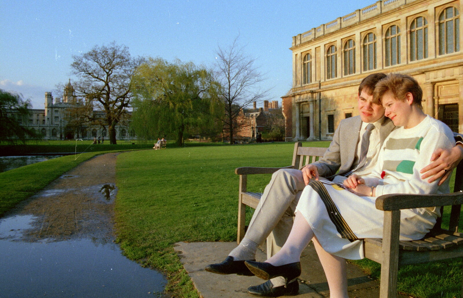 By the banks of the Cam, in the evening light from A Trip to Trinity College, Cambridge - 23rd March 1986