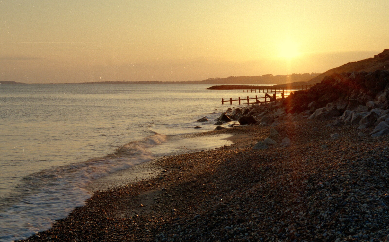 Nice sunset on Barton beach from A CB Reunion and a Trip to the Beach, Barton on Sea, Hampshire - 4th April 1986