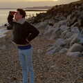 Jon looks out to sea, A CB Reunion and a Trip to the Beach, Barton on Sea, Hampshire - 4th April 1986