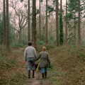 Anna and Phil in the forest, A CB Reunion and a Trip to the Beach, Barton on Sea, Hampshire - 4th April 1986
