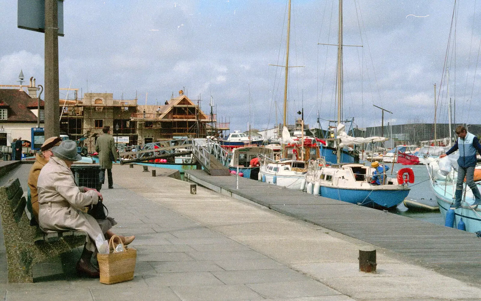 A new pub is being built on the river, from A CB Reunion and a Trip to the Beach, Barton on Sea, Hampshire - 4th April 1986