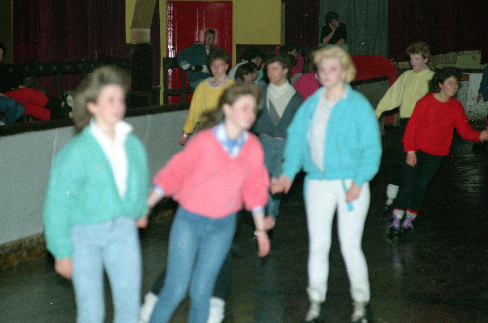 Blurry skaters from A CB Reunion and a Trip to the Beach, Barton on Sea, Hampshire - 4th April 1986