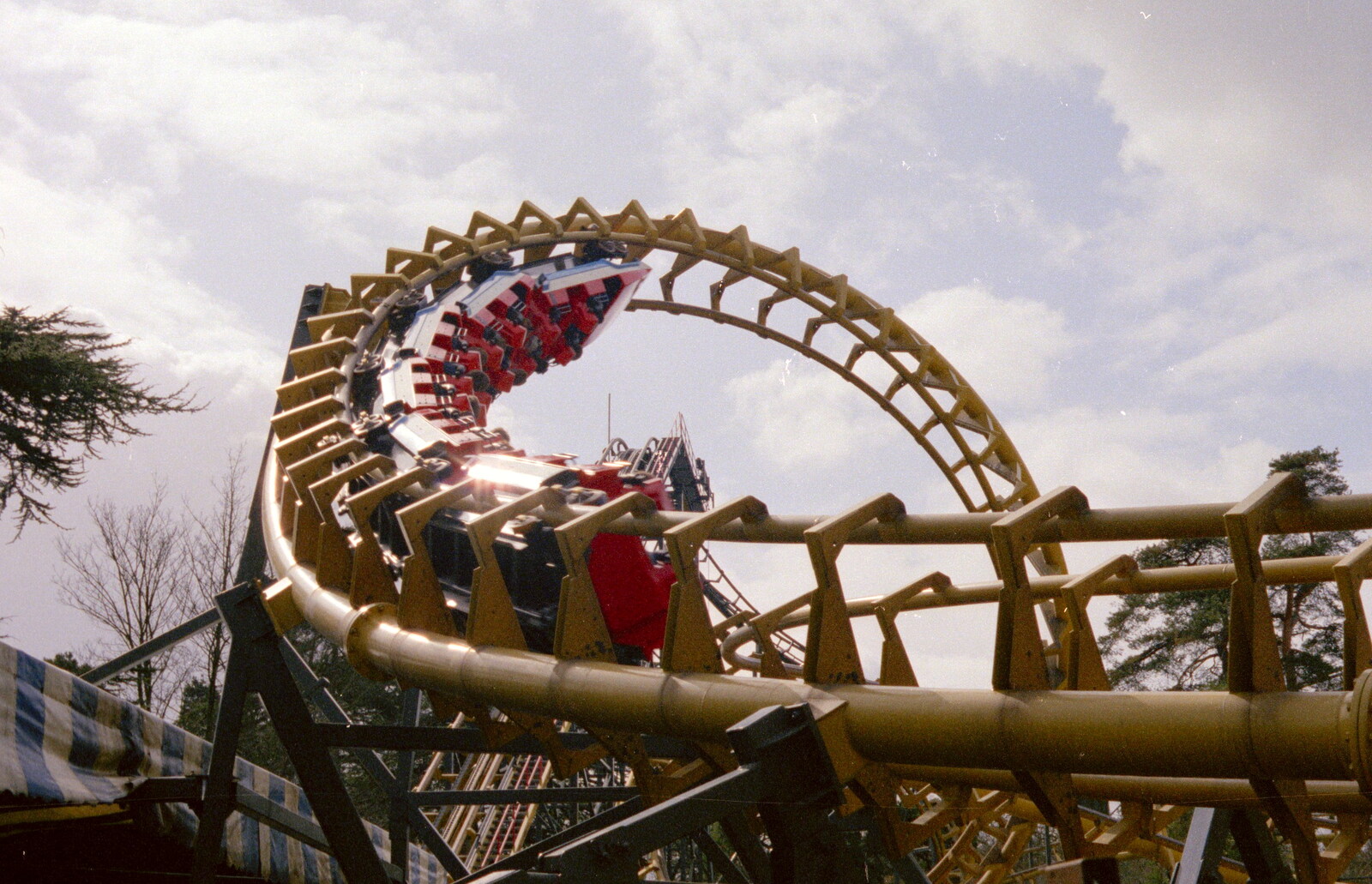 The Corkscrew rollercoaster from Easter With Sean in Macclesfield, Cheshire - 6th April 1986