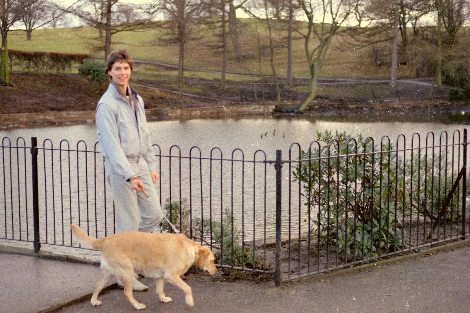 Sean takes Brandy for a walk, from Easter With Sean in Macclesfield, Cheshire - 6th April 1986